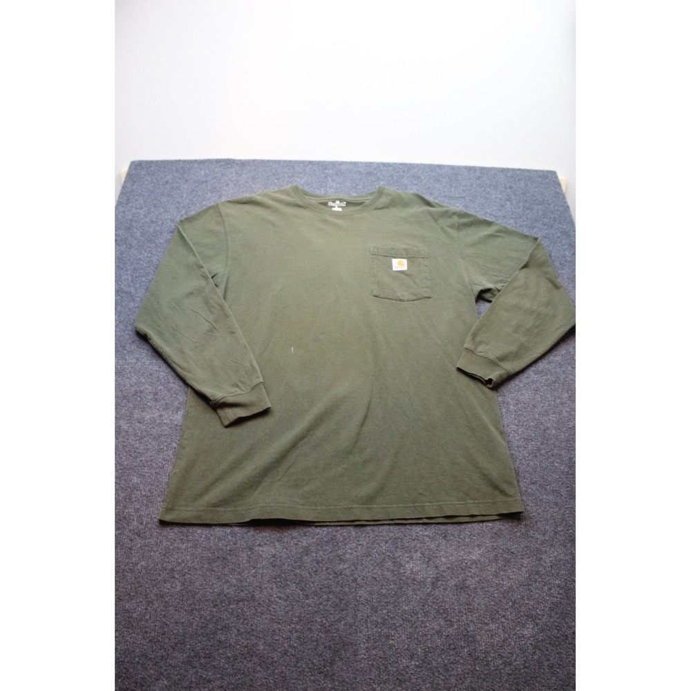 Carhartt Mens Long Sleeve Pocket T-Shirt Olive Green Moss K126 Size Large L